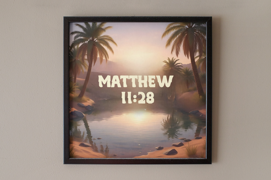 Inspirational Wall Art, Matthew 11:28, Relaxing Jungle Decor, Home & Office Decoration, Gift for Nature Lovers, Christian Wall Decor
