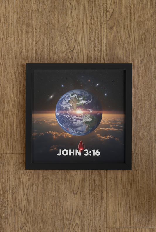 Bible Verse Canvas, Inspirational Wall Decor, Religious  Wall Art, Home Decor, Christian Gift, John 3:16 Design