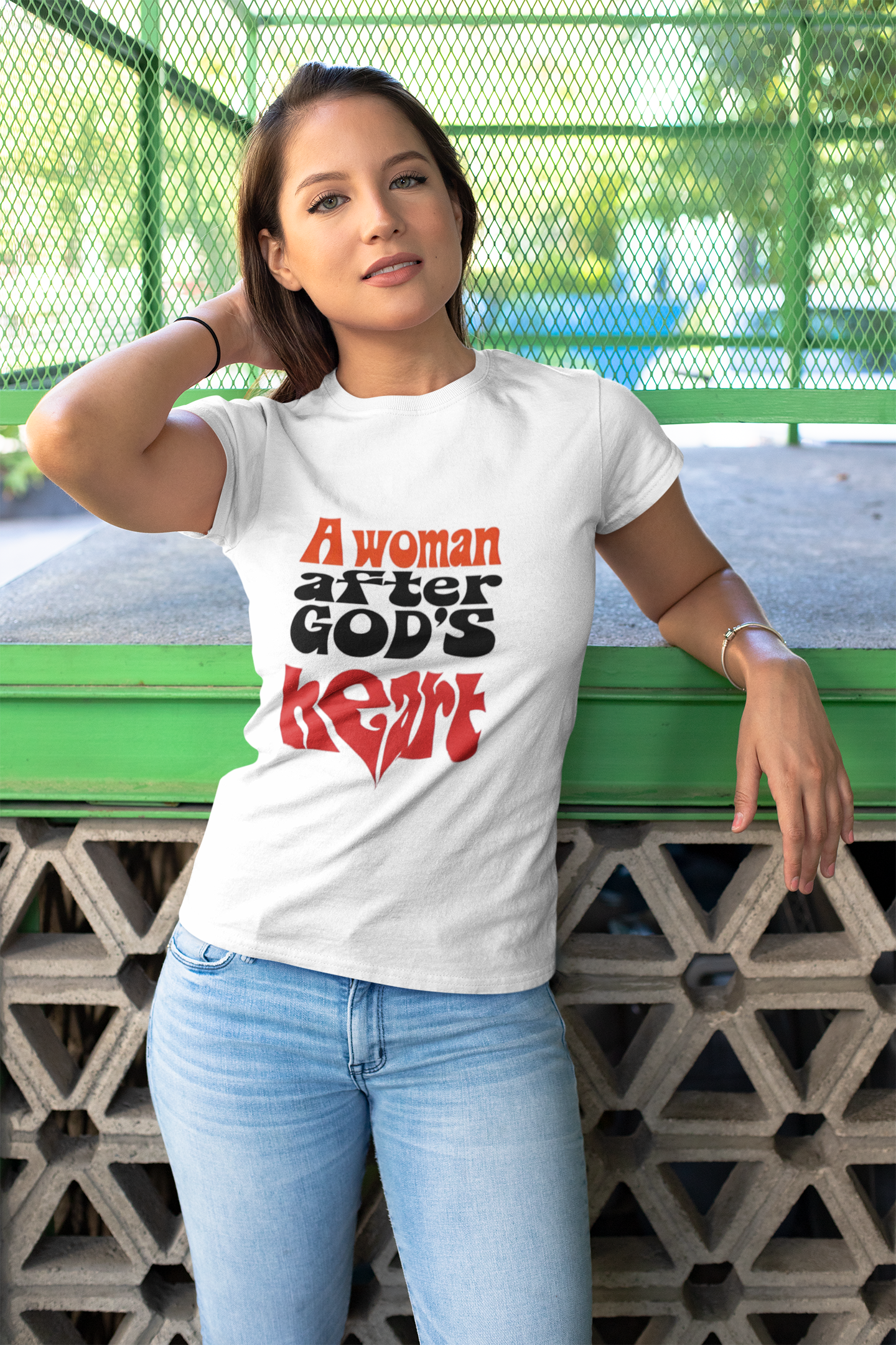T-Shirt — "A Woman After God's Heart" Christian Faith Graphic Tee