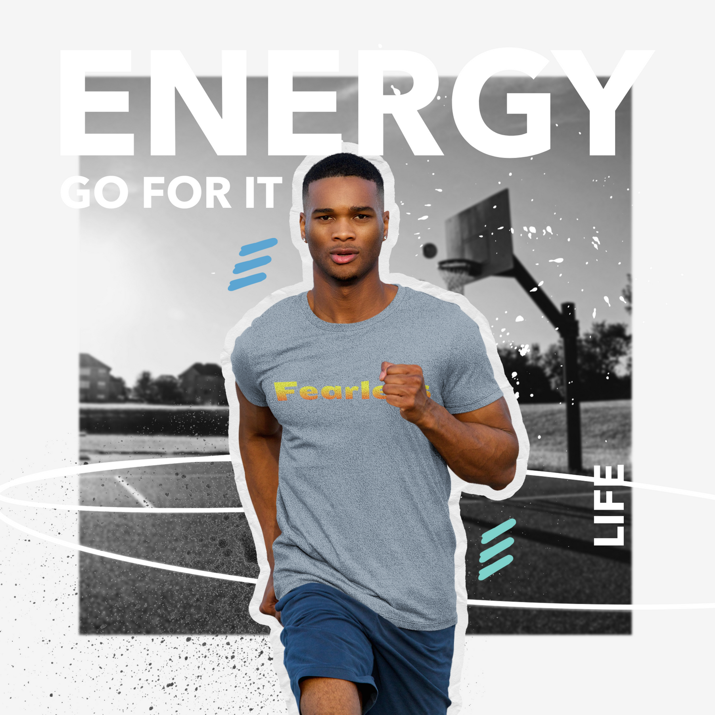 Fearless Graphic T-Shirt — Bold Gradient Text Tee