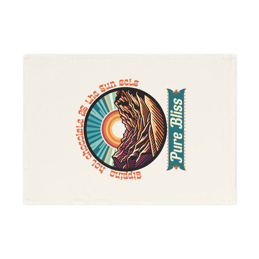Pure Bliss Cotton Tea Towel - Cozy Mountain Vibes, Perfect for Home & Gift