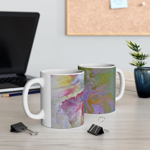 Acrylic pour design - Colorful Abstract Ceramic Mug - 11oz & 15oz, Perfect for Tea & Coffee Lovers