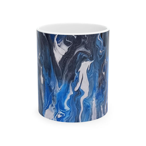 Ceramic Mug, Purest Fire Acrylic Pour Design, Coffee Cup, Tea Mug, Hot Cocoa Mug, Kitchen Decor, Gift for Her, Home Office Accessories