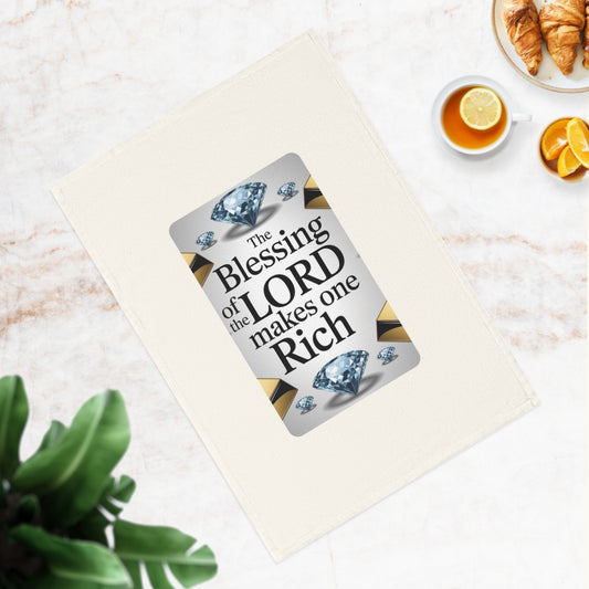 Inspirational 100% Organic Cotton Tea Towel – Faith & Abundance Design
