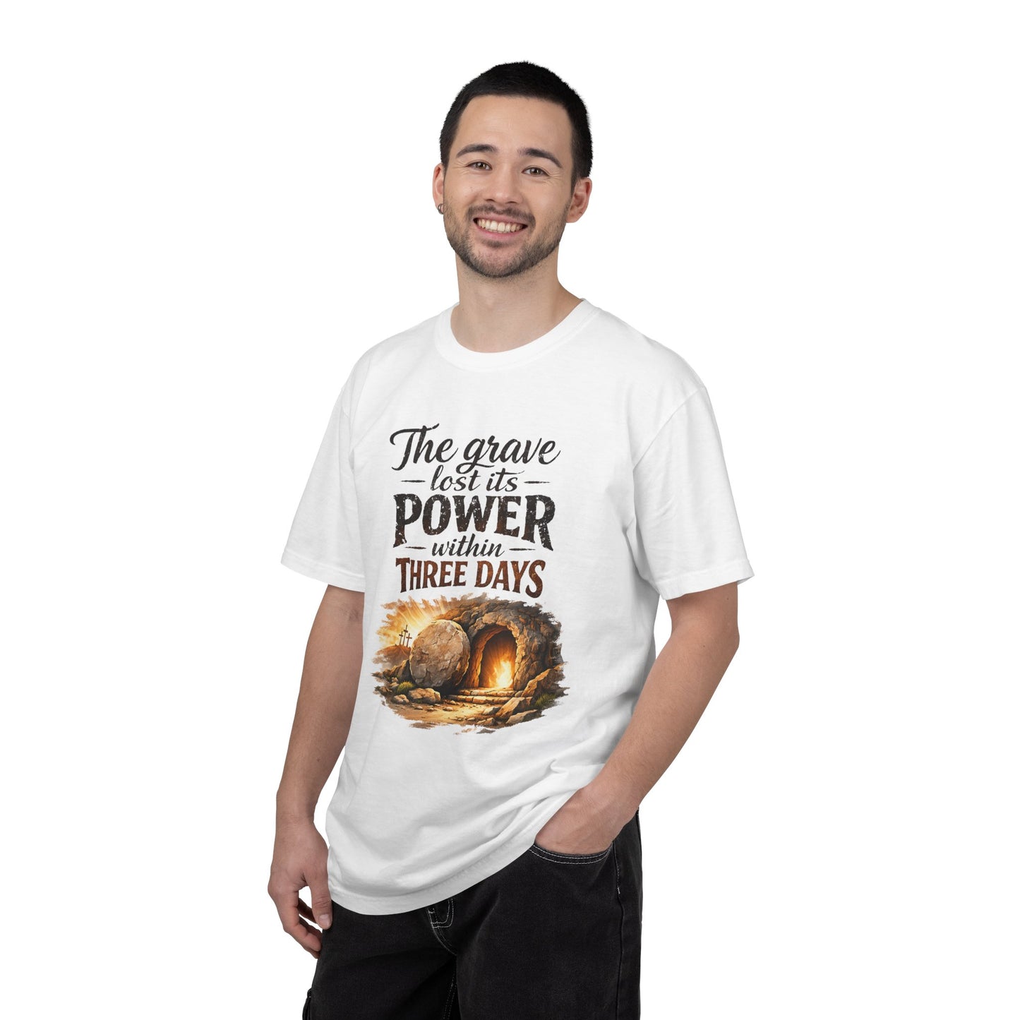 Christian Easter T-Shirt — “The Grave Lost Its Power Within Three Days” Resurrection Tee