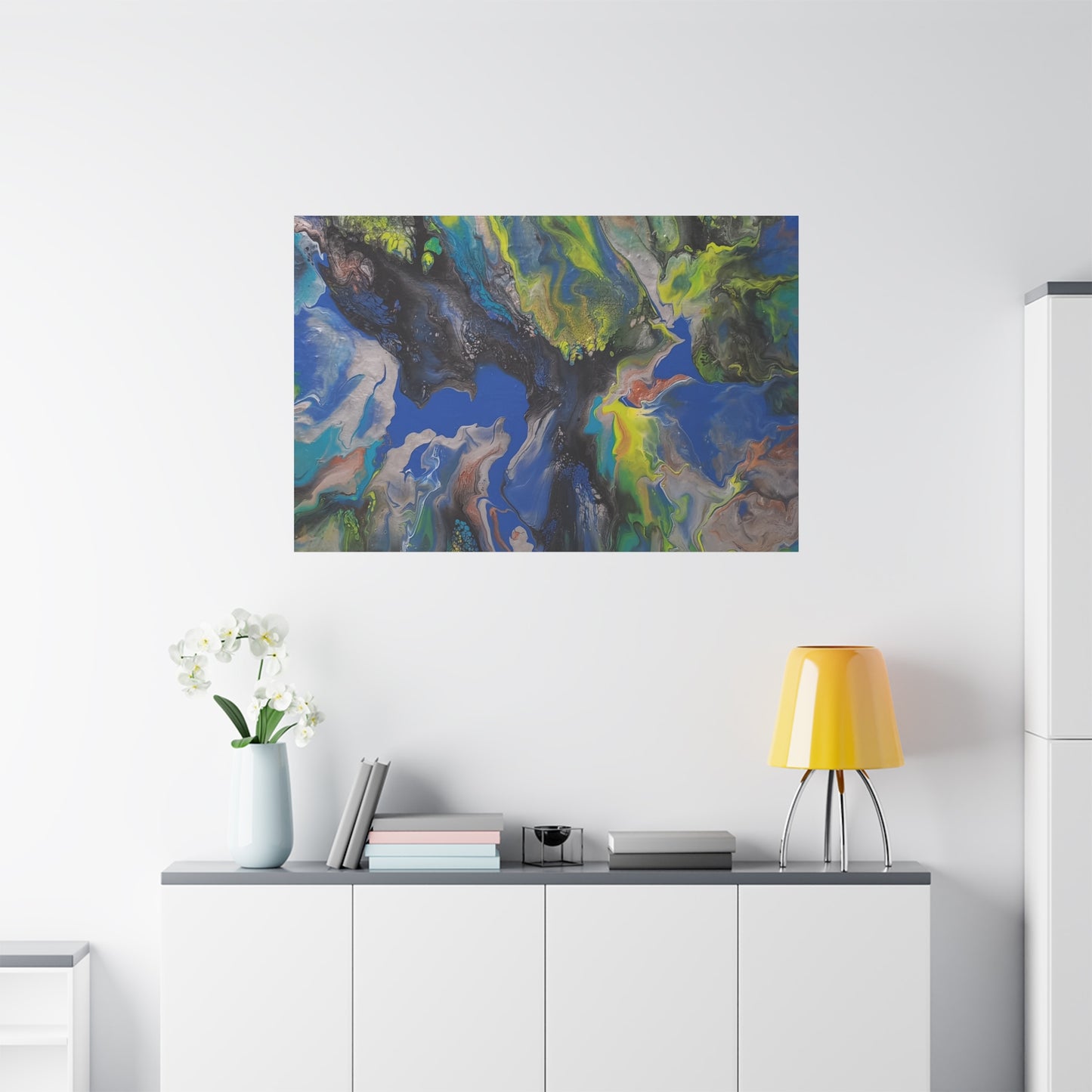 Abstract Ocean Flow Matte Canvas Wall Art, Stretched 1.25"