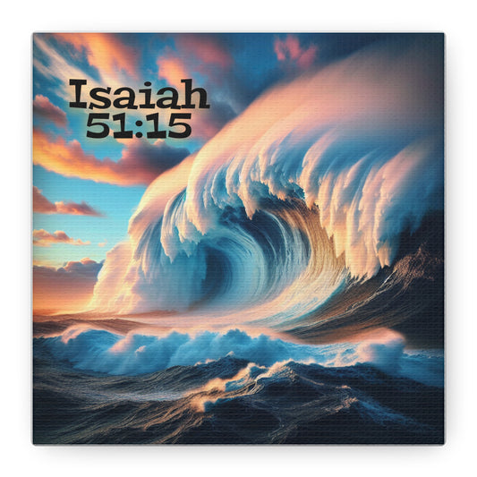 Inspirational Wave Canvas Wall Art, Motivational Home Decor, Ocean Print, Psalm 51:15 Decor, Nautical Gift, Bible Verse Wall Art
