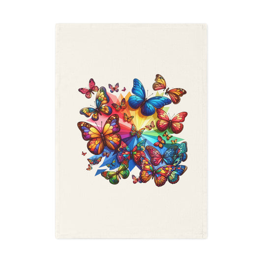 Vibrant Butterfly Cotton Tea Towel - Colorful Kitchen Décor