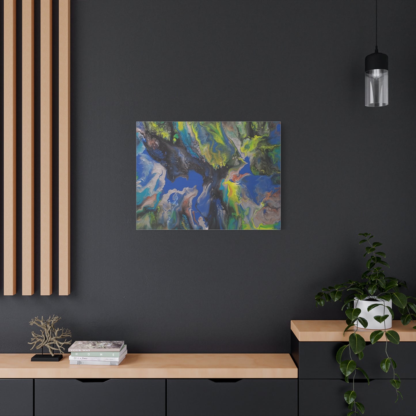 Abstract Ocean Flow Matte Canvas Wall Art, Stretched 1.25"