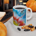 "The First Sunset" -  Earth Ceramic Mug - Acrylic Pouring Art Coffee Cup, 11oz, 15oz