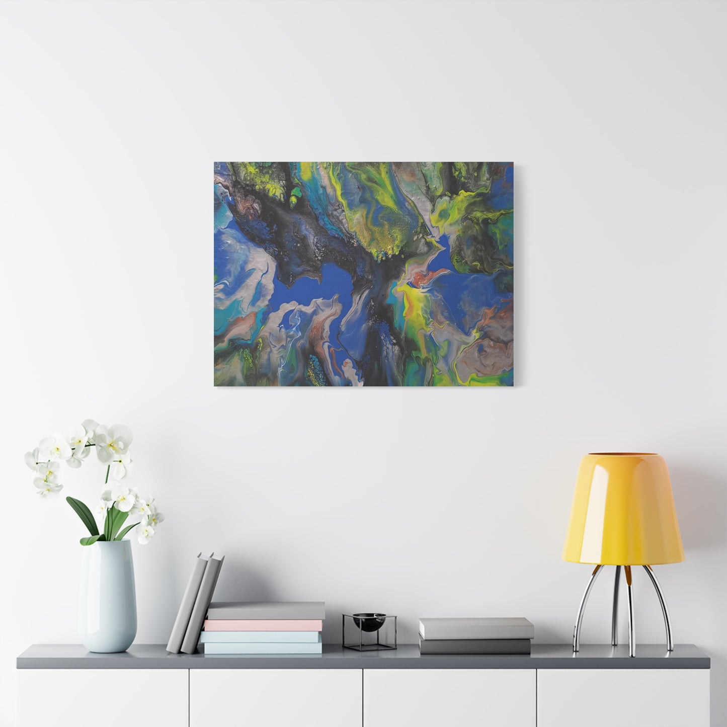 Abstract Ocean Flow Matte Canvas Wall Art, Stretched 1.25"