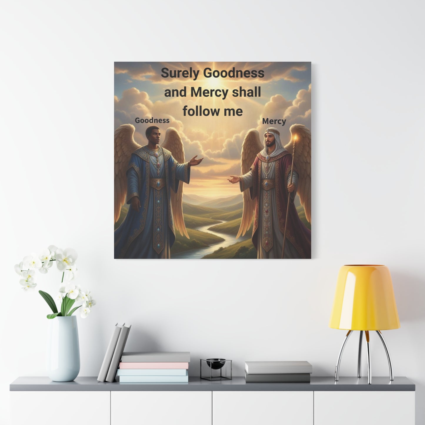 Motivational Wall Art - Inspirational Decor, Home Blessing, Godly Angels Print, Spiritual Gifts, Religious Wall Art