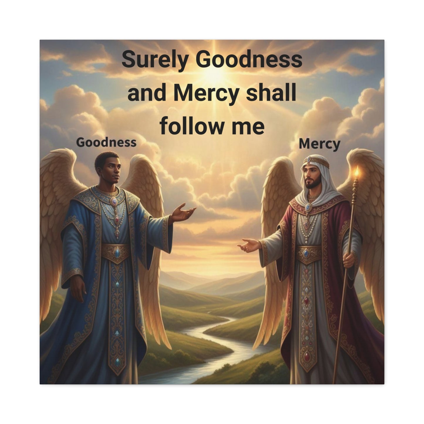 Motivational Wall Art - Inspirational Decor, Home Blessing, Godly Angels Print, Spiritual Gifts, Religious Wall Art