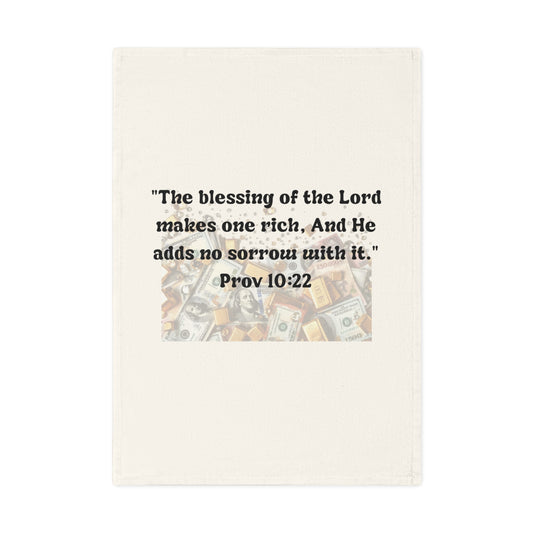 Inspirational Cotton Tea Towel - Blessing of the Lord Design