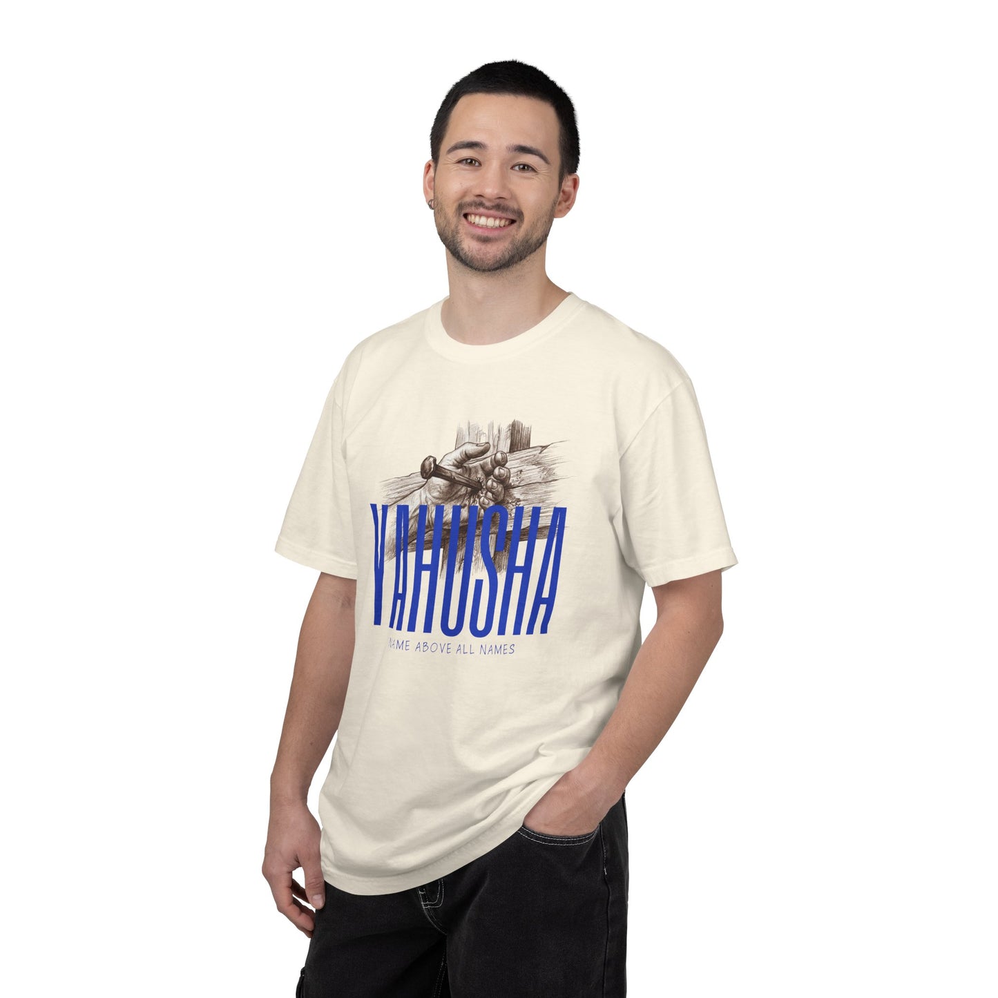 Yahusha Faith T-Shirt — Vintage Prayer Hands Graphic
