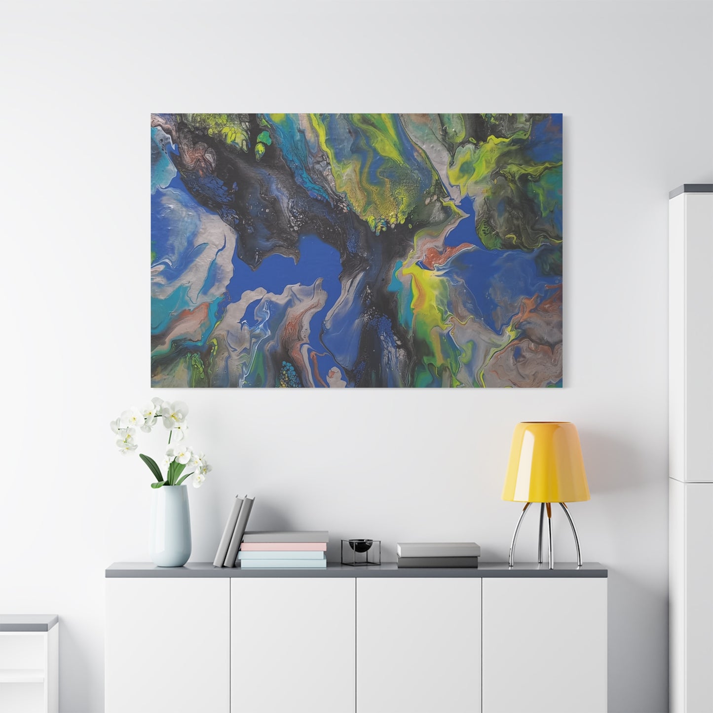 Abstract Ocean Flow Matte Canvas Wall Art, Stretched 1.25"