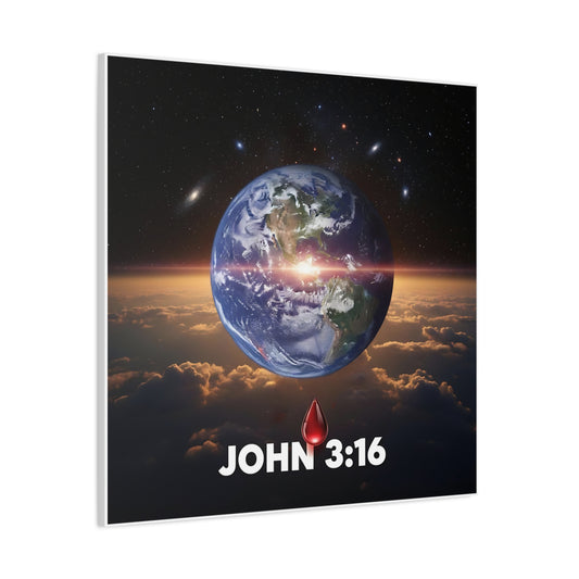 Bible Verse Canvas, Inspirational Wall Decor, Religious  Wall Art, Home Decor, Christian Gift, John 3:16 Design