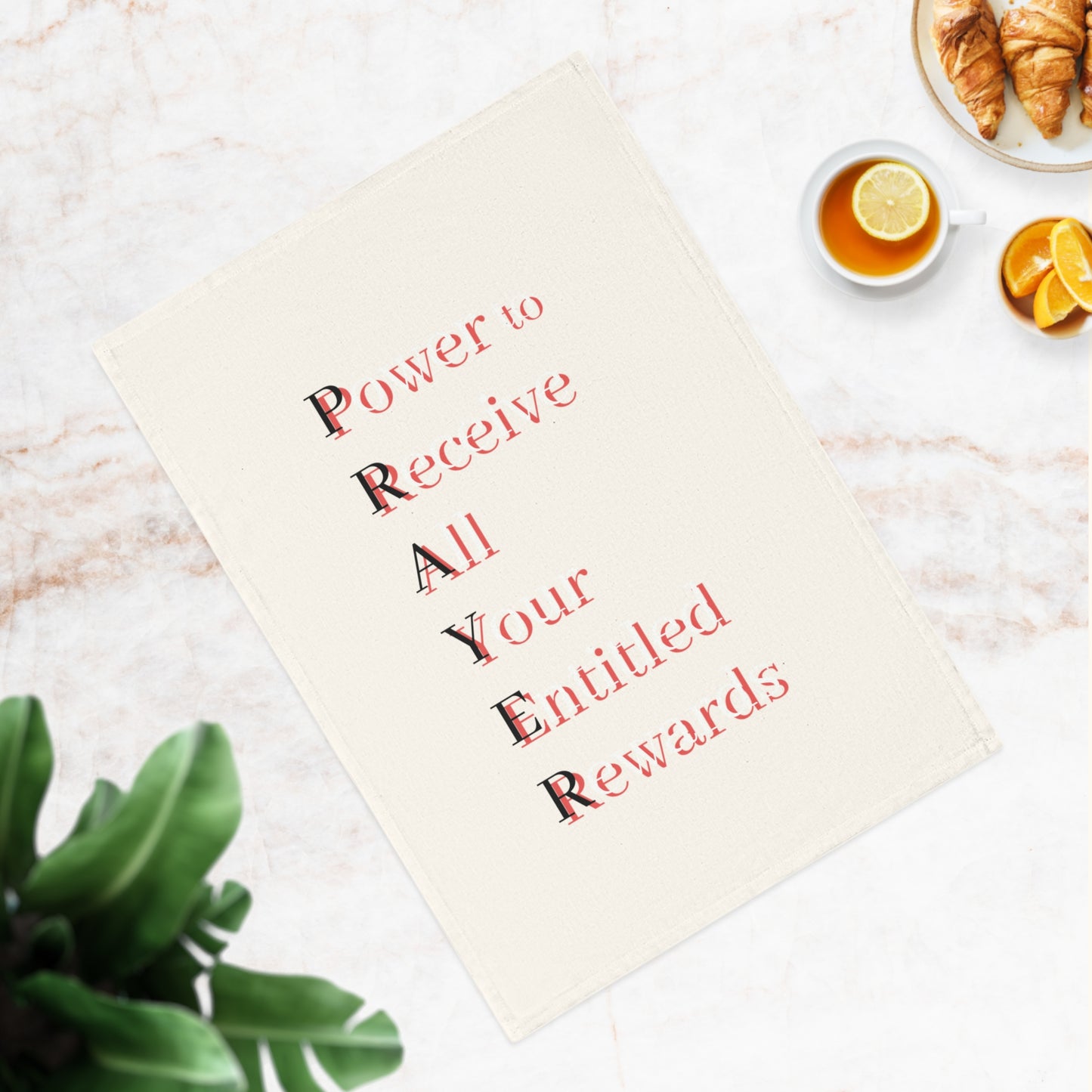 Inspirational 100% Organic Cotton Tea Towel - PRAYER Design